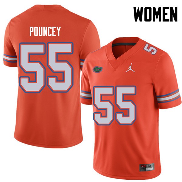 Jordan Brand Women #55 Mike Pouncey Florida Gators College Football Jerseys Orange